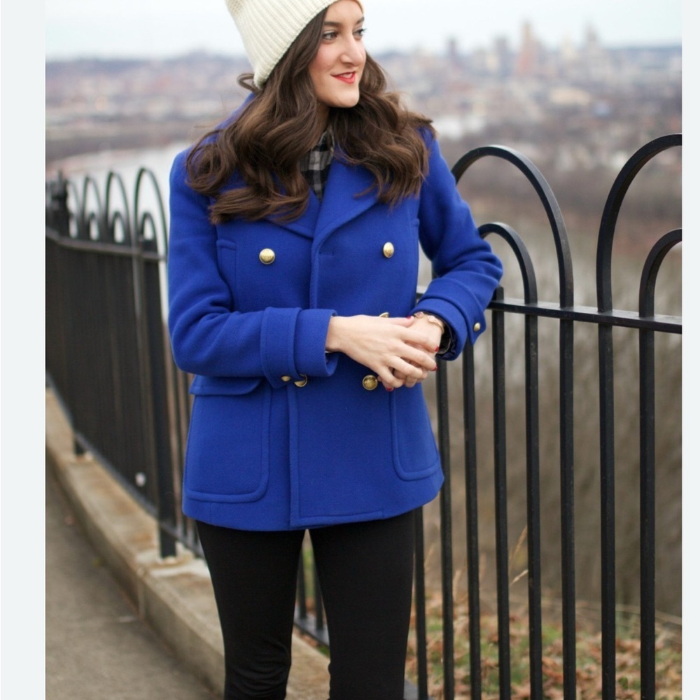 J Crew Stadium Cloth Nello Gori Pea Coat
Cobalt Blue Lined Wool Blend - Picture 3 of 10